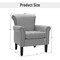 Costway Modern Upholstered Fabric Accent Chair w/ Rubber Wood Legs Dark Gray\Light Grayy